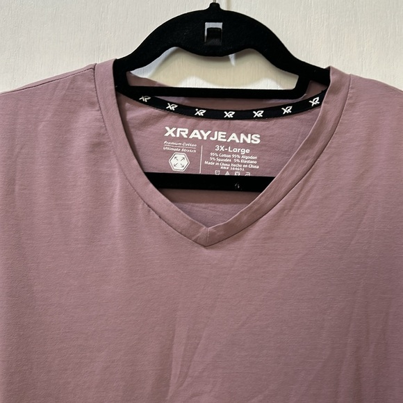 XRAY JEANS MENS CLASSIC LONG SLEEVE SHIRT V NECK T-SHIRT DUSTY LAVENDER SZ 3XL - Picture 6 of 8